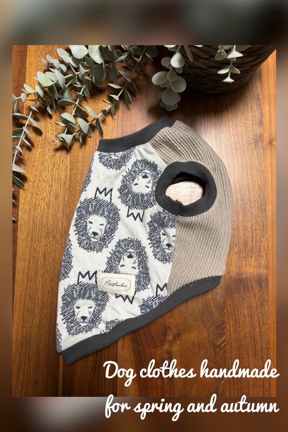 犬服　ライオン白ジャージータンク　 ◎Mサイズ◎  ハンドメイド