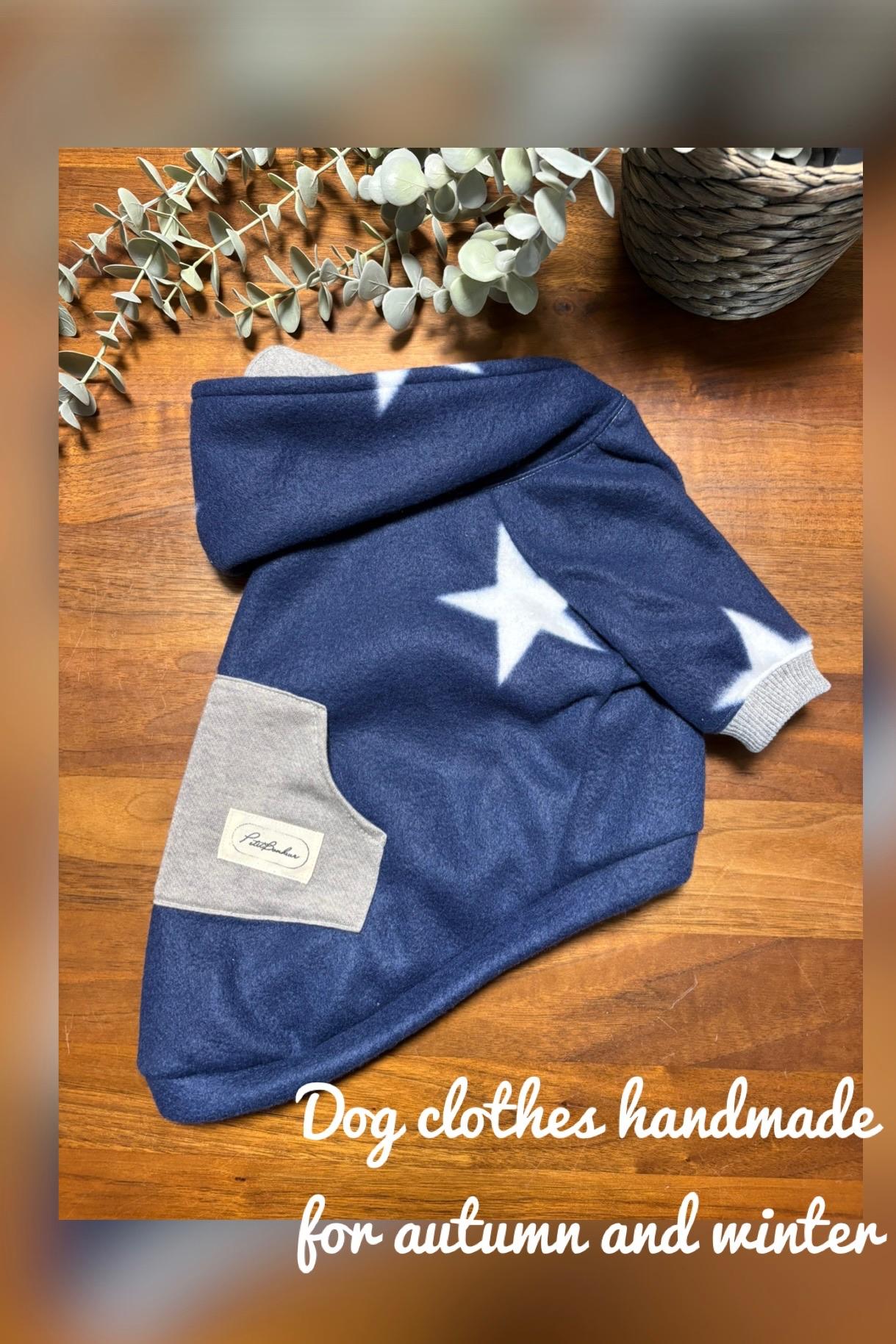 犬服　あったか素材！フリースパーカー　STAR ◎Lサイズ◎  ハンドメイド
