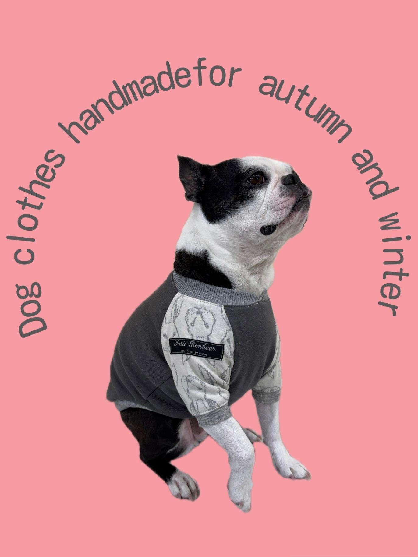 犬服　maffonラグランスリーブ　⭐︎カラーネップ×うさぎ⭐︎　　◎フレブルSサイズ◎ ハンドメイド