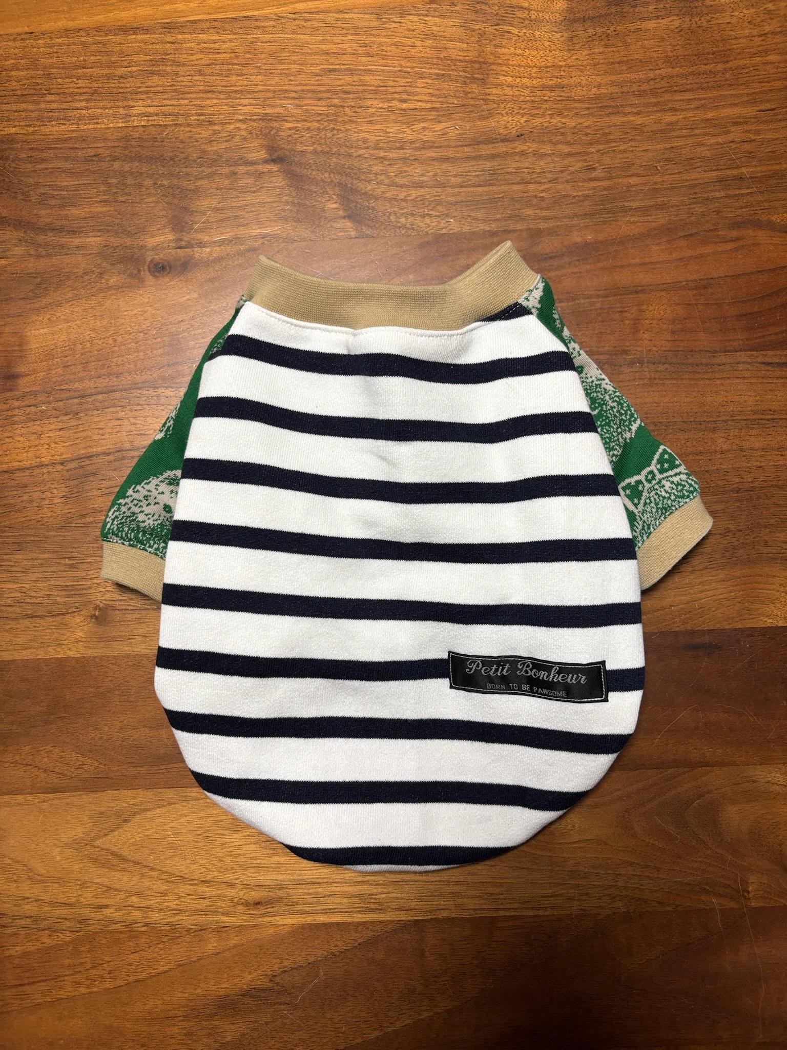 犬服　maffonラグランスリーブ　⭐︎ボーダー×くま⭐︎　　◎フレブルSサイズ◎ ハンドメイド | 3枚目