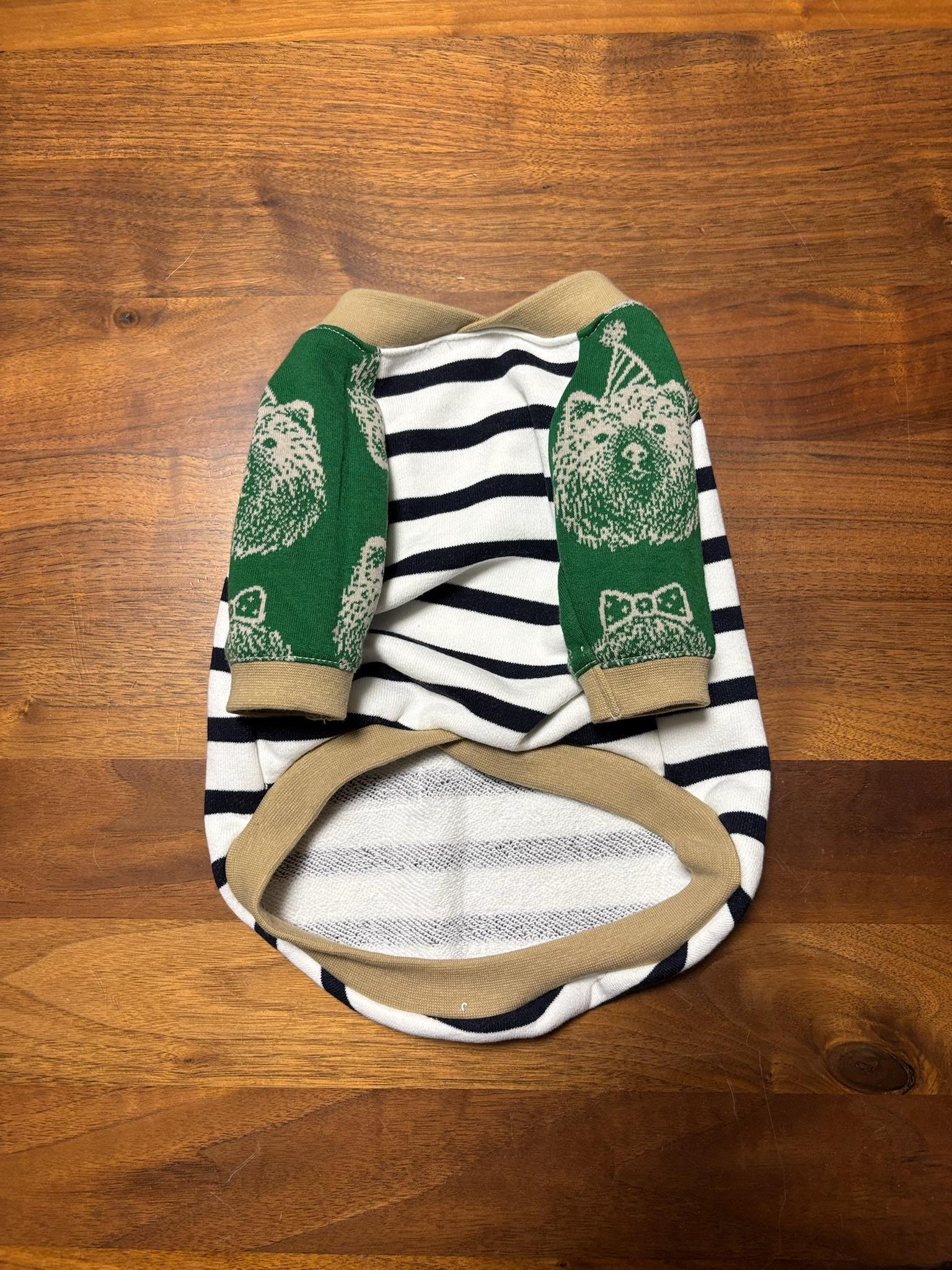 犬服　maffonラグランスリーブ　⭐︎ボーダー×くま⭐︎　　◎フレブルSサイズ◎ ハンドメイド | 4枚目